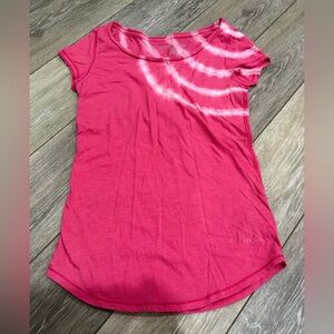 Aeropostale Pink and White Tie Dye Short Sleeve Tee